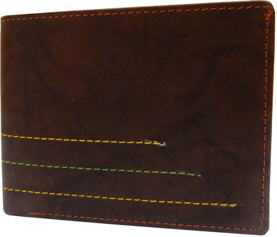 

eRunners Men Brown Genuine Leather Wallet(7 Card Slots), Dark brown
