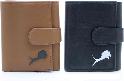 

NIetz Men Tan, Black Genuine Leather Wallet(6 Card Slots)