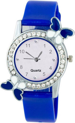 

OpenDeal Blue Butterfly Stylish PU Belt Watch For Girls & Women Watch - For Girls