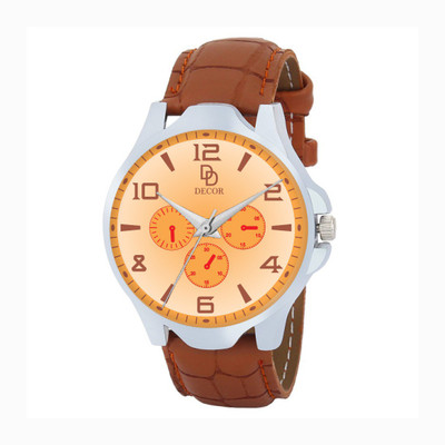 DECOR BRWN-STRP-1-D54 Modish Watch - For Men