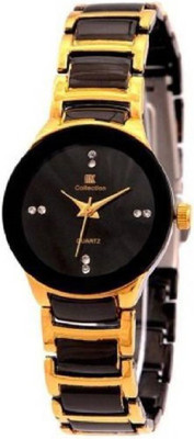 

IIK Collection Watches Analogue Gold and Black Small Dial Watch - For Women
