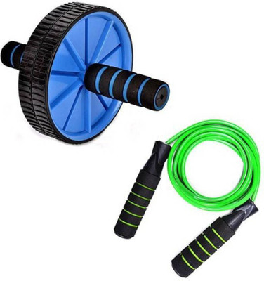 INSTAFIT Skipping Rope With Ab Wheel Roller Ab Exerciser(Blue)