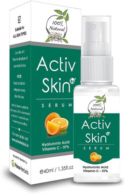 

prime herbals Activ Skin Serum VC with Hyaluronic Acid + Aloe Vera + Vitamin-C Boosting Collagen Synthesis , Prevent UV Sun Damage , Fairness, Skin Lightening, Reduce Fine Lines & Wrinkles, Removes Dark Spots, Skin Toner, Parabens Free, Natural Organic fo