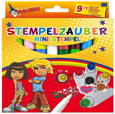 

Toys Bhoomi Malinos 9+1 Piece Magic Stamp Color Pen 300008 - MADE IN GERMANY