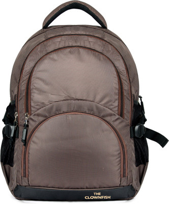 

The Clownfish Checkers Backpack 26 L Laptop Backpack(Brown), Peanut brown