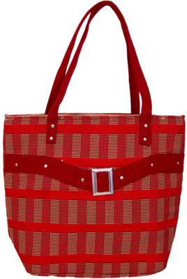 EcoExpressions jute shoulder bag Red Woman Waterproof Shoulder Bag(Red, 25 L)