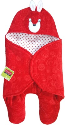 

BRANDONN Animal  Hooded Baby Blanket(Polyester, Red