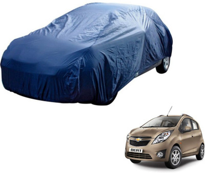 MOCKHE Car Cover For Chevrolet Beat (Without Mirror Pockets)(Blue)