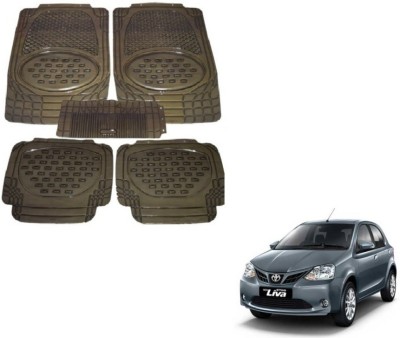 MOCKHE Rubber, Plastic Standard Mat For  Toyota Etios Liva(Grey)