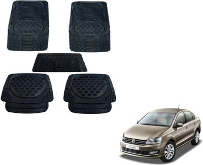 MOCKHE Rubber, Plastic Standard Mat For  Volkswagen Vento(Black)