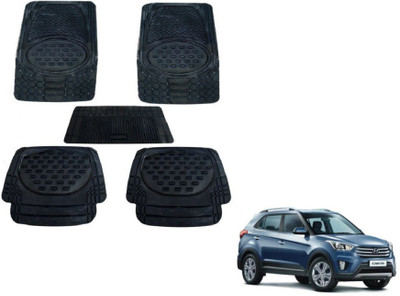 MOCKHE Rubber, Plastic Standard Mat For  Hyundai Creta(Black)