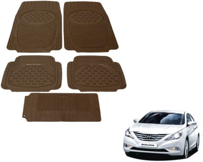 MOCKHE Rubber, Plastic Standard Mat For  Hyundai Sonata(Beige)