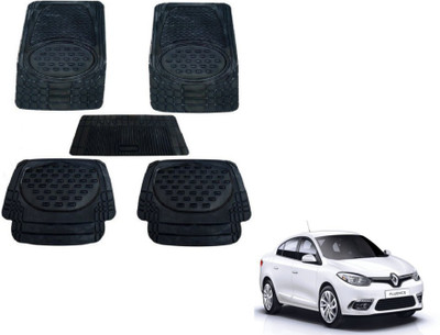 MOCKHE Rubber, Plastic Standard Mat For  Renault Fluence(Black)