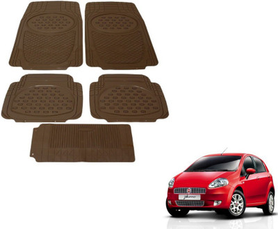 MOCKHE Rubber, Plastic Standard Mat For  Fiat Punto(Beige)