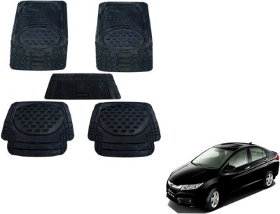 MOCKHE Rubber, Plastic Standard Mat For  Honda City(Black)