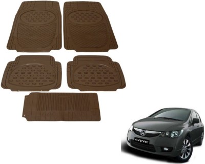 MOCKHE Rubber, Plastic Standard Mat For  Honda Civic(Beige)