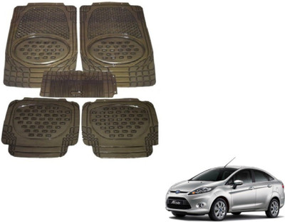 MOCKHE Rubber, Plastic Standard Mat For  Ford New Fiesta(Grey)
