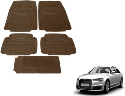 MOCKHE Rubber, Plastic Standard Mat For  Audi A6(Beige)