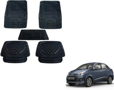 MOCKHE Rubber, Plastic Standard Mat For  Hyundai Xcent(Black)