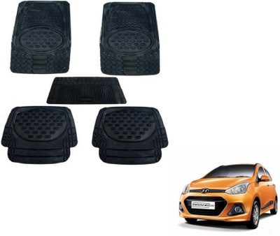 MOCKHE Rubber, Plastic Standard Mat For  Hyundai Grand i10(Black)