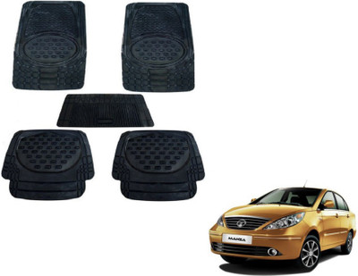MOCKHE Rubber, Plastic Standard Mat For  Tata Manza(Black)