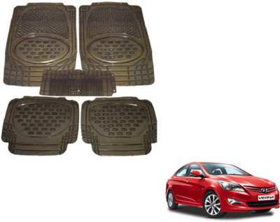MOCKHE Rubber, Plastic Standard Mat For  Hyundai Verna(Grey)