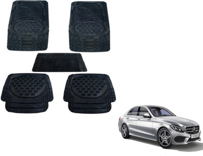 MOCKHE Rubber, Plastic Standard Mat For  Mercedes Benz C-Class(Black)