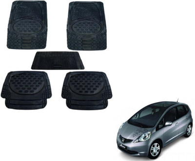 MOCKHE Rubber, Plastic Standard Mat For  Honda Jazz(Black)