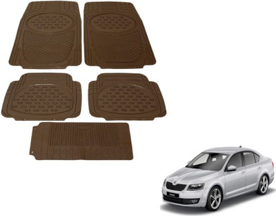MOCKHE Rubber, Plastic Standard Mat For  Skoda Octavia(Beige)