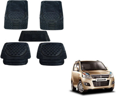 MOCKHE Rubber, Plastic Standard Mat For  Maruti Suzuki WagonR(Black)