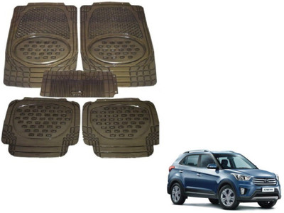 MOCKHE Rubber, Plastic Standard Mat For  Hyundai Creta(Grey)
