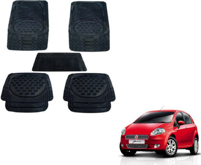 MOCKHE Rubber, Plastic Standard Mat For  Fiat Punto(Black)