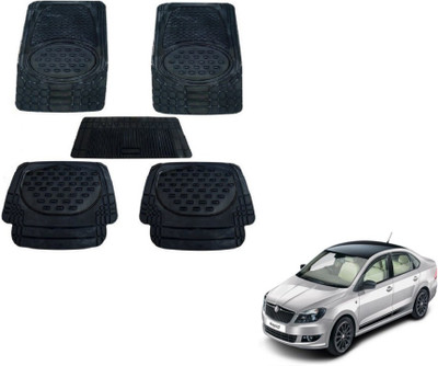 MOCKHE Rubber, Plastic Standard Mat For  Skoda Rapid(Black)