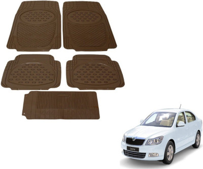 MOCKHE Rubber, Plastic Standard Mat For  Skoda Laura(Beige)