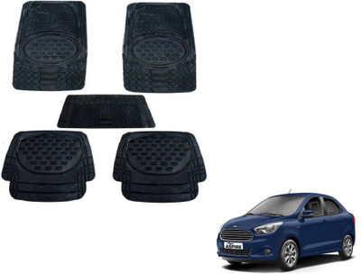 MOCKHE Rubber, Plastic Standard Mat For  Ford Aspire(Black)