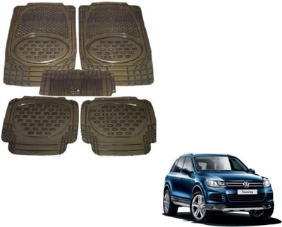 MOCKHE Rubber, Plastic Standard Mat For  Volkswagen Touareg(Grey)