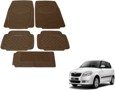 MOCKHE Rubber, Plastic Standard Mat For  Skoda Fabia(Beige)