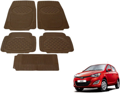 MOCKHE Rubber, Plastic Standard Mat For  Hyundai i20(Beige)