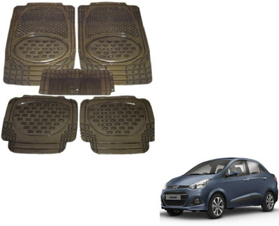 MOCKHE Rubber, Plastic Standard Mat For  Hyundai Xcent(Grey)