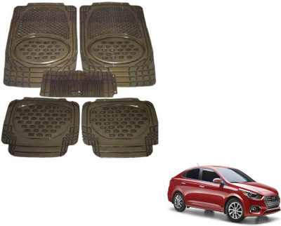 MOCKHE Rubber, Plastic Standard Mat For  Hyundai Verna(Grey)