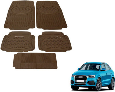 MOCKHE Rubber, Plastic Standard Mat For  Audi Q3(Brown)