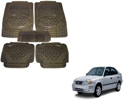MOCKHE Rubber, Plastic Standard Mat For  Hyundai Accent(Grey)