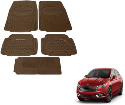 MOCKHE Rubber, Plastic Standard Mat For  Universal For Car(Brown)