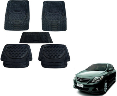 MOCKHE Rubber, Plastic Standard Mat For  Toyota Altis(Black)