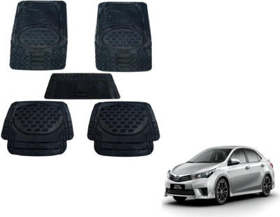 MOCKHE Rubber, Plastic Standard Mat For  Toyota Corolla Altis(Black)