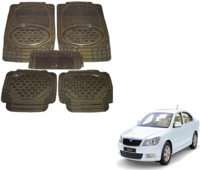 MOCKHE Rubber, Plastic Standard Mat For  Skoda Laura(Grey)