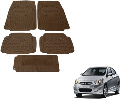 MOCKHE Rubber, Plastic Standard Mat For  Hyundai Fluidic Verna(Beige)