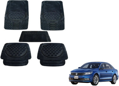 MOCKHE Rubber, Plastic Standard Mat For  Volkswagen Passat(Black)
