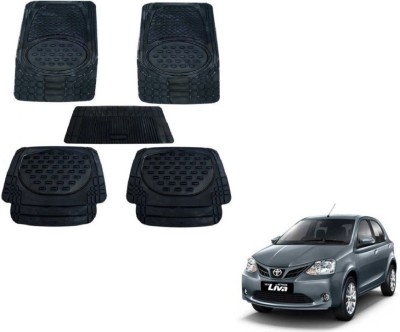 MOCKHE Rubber, Plastic Standard Mat For  Toyota Etios Liva(Black)