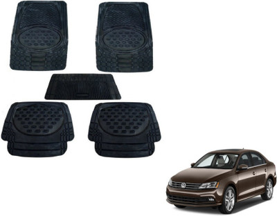 MOCKHE Rubber, Plastic Standard Mat For  Volkswagen Jetta(Black)